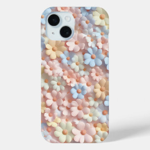 Soft Pastel Floral Daisy Phone Case with 3D Petals
