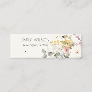 Soft Pastel Floral Earring Hoop Loop Stud Display Mini Business Card