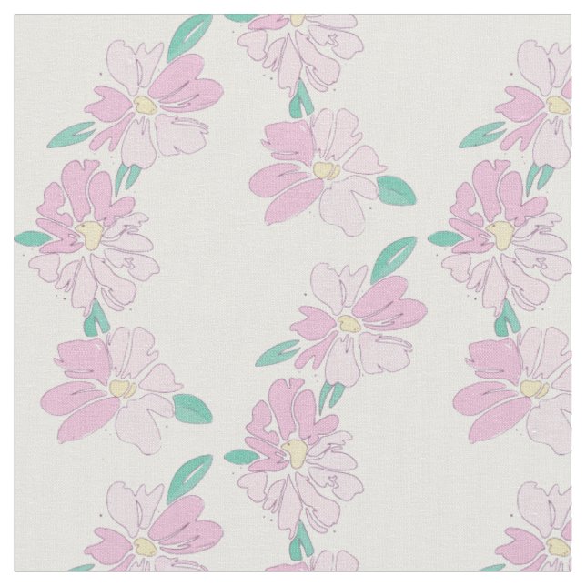 Soft pastel floral  fabric (Close Up)