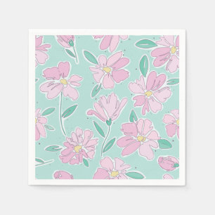 Soft pastel floral  napkin