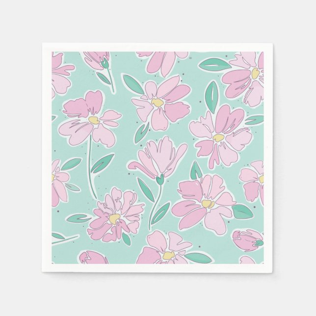 Soft pastel floral  napkin (Front)