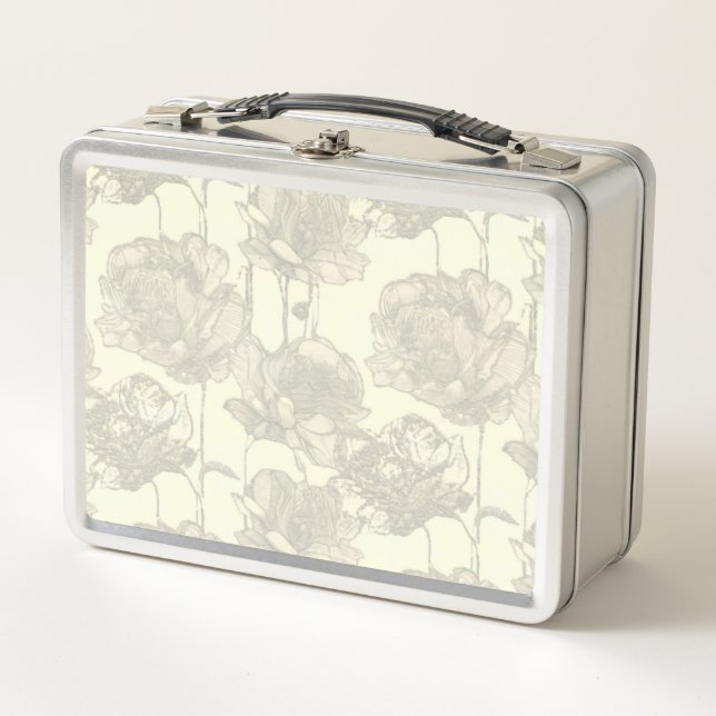 Soft pastel Flowers  Metal Lunch Box (Front)
