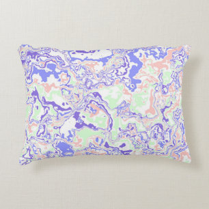 Soft Pastel Funky Boho Retro Abstract Marble Accent Pillow