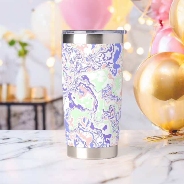 Soft Pastel Funky Boho Retro Abstract Marble Insulated Tumbler (Bachelor Party)