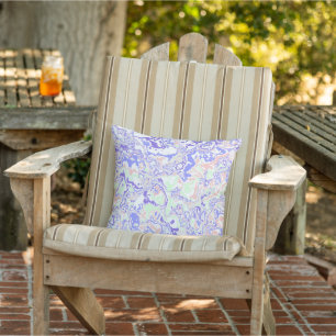 Soft Pastel Funky Boho Retro Abstract Marble Outdoor Pillow