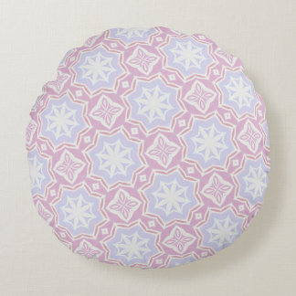 Soft Pastel Geometric Round Pillow Pink & Lavender