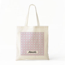 Soft Pastel Geometric Tote Bag – Pink & Lavender