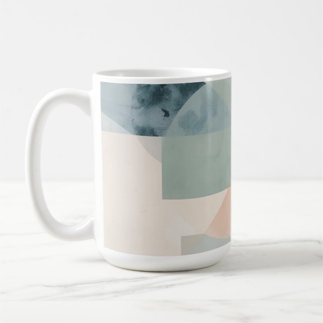 Soft Pastel Geometry – Abstract Modern Art Print Coffee Mug (Left)