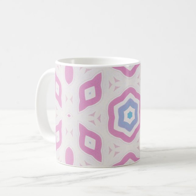 Soft Pastel Kaleidoscope Ceramic Mug (Front Left)
