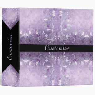 Soft Pastel Mauve Floral Pattern Binder