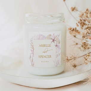 Soft Pastel Ocean Under the Sea Wedding Favours Square Sticker