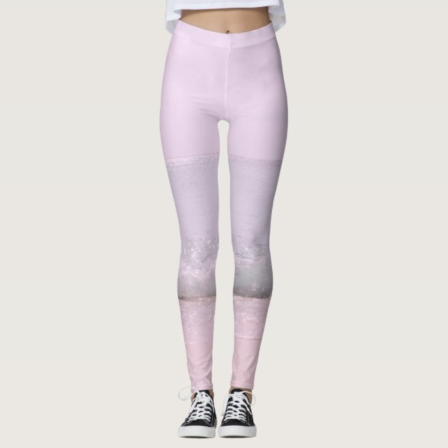 Soft Pastel Ocean Waves 5 Leggings (Front)