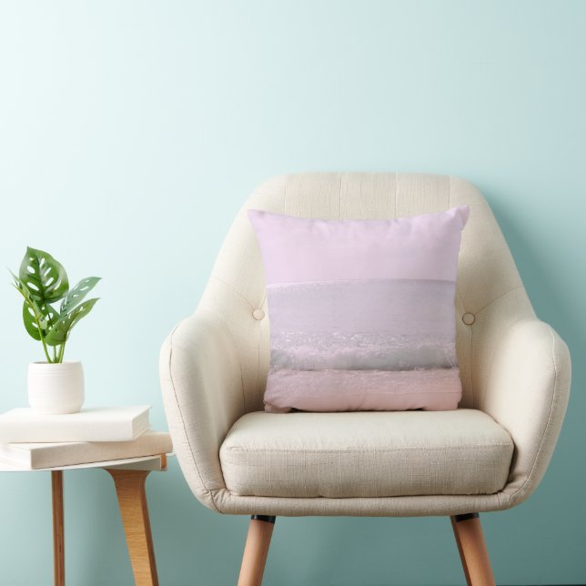 Soft Pastel Ocean Waves 5 Throw Pillow (Chair)