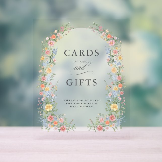 Soft Pastel Ornate Spring Garden  Cards and Gifts Acrylic Sign (Neutral)