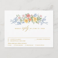 Soft Pastel Ornate Spring Garden Floral gold RSVP