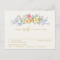 Soft Pastel Ornate Spring Garden Floral gold RSVP