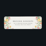 Soft Pastel Ornate Spring Garden Floral Wedding<br><div class="desc">Bring timeless charm and romantic elegance to your wedding with this minimalist floral return address label, featuring a soft watercolor border of hand-painted blooms. The delicate floral arrangement includes pastel pinks, buttery yellows, soft lavenders, baby blues, and sage greens, gracefully framing your custom text in the center. Perfect for spring...</div>