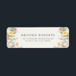 Soft Pastel Ornate Spring Garden Floral Wedding<br><div class="desc">Bring timeless charm and romantic elegance to your wedding with this minimalist floral return address label, featuring a soft watercolor border of hand-painted blooms. The delicate floral arrangement includes pastel pinks, buttery yellows, soft lavenders, baby blues, and sage greens, gracefully framing your custom text in the center. Perfect for spring...</div>