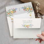 Soft Pastel Ornate Spring Garden Floral Wedding Envelope<br><div class="desc">Bring timeless charm and romantic elegance to your wedding with this minimalist floral envelope, featuring a soft watercolor border of hand-painted blooms. The delicate floral arrangement includes pastel pinks, buttery yellows, soft lavenders, baby blues, and sage greens, gracefully framing your custom text in the centre. Perfect for spring or garden...</div>