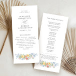Soft Pastel Ornate Spring Garden Floral Wedding Program<br><div class="desc">Bring timeless charm and romantic elegance to your wedding with this minimalist floral program, featuring a soft watercolor border of hand-painted blooms. The delicate floral arrangement includes pastel pinks, buttery yellows, soft lavenders, baby blues, and sage greens, gracefully framing your custom text in the centre. Perfect for spring or garden...</div>