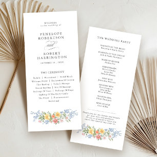 Soft Pastel Ornate Spring Garden Floral Wedding Program
