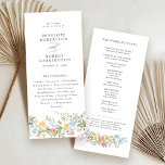 Soft Pastel Ornate Spring Garden Floral Wedding Program<br><div class="desc">Bring timeless charm and romantic elegance to your wedding with this minimalist floral program, featuring a soft watercolor border of hand-painted blooms. The delicate floral arrangement includes pastel pinks, buttery yellows, soft lavenders, baby blues, and sage greens, gracefully framing your custom text in the centre. Perfect for spring or garden...</div>