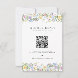 Soft Pastel Ornate Spring Garden Floral Wedding    RSVP Card