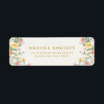 Soft Pastel Ornate Spring Garden Gold Wedding<br><div class="desc">Bring timeless charm and romantic elegance to your wedding with this minimalist floral return address label, featuring a soft watercolor border of hand-painted blooms. The delicate floral arrangement includes pastel pinks, buttery yellows, soft lavenders, baby blues, and sage greens, gracefully framing your custom text in the center. Perfect for spring...</div>