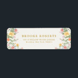 Soft Pastel Ornate Spring Garden Gold Wedding<br><div class="desc">Bring timeless charm and romantic elegance to your wedding with this minimalist floral return address label, featuring a soft watercolor border of hand-painted blooms. The delicate floral arrangement includes pastel pinks, buttery yellows, soft lavenders, baby blues, and sage greens, gracefully framing your custom text in the center. Perfect for spring...</div>