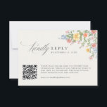 Soft Pastel Ornate Spring Garden Wedding QR Code RSVP Card<br><div class="desc">Simplify guest responses with this elegant floral QR code RSVP card. Featuring soft pastel florals and refined typography, this modern design allows guests to scan the code to confirm attendance and view important wedding details online. A perfect blend of tradition and technology, it’s ideal for couples who want a streamlined...</div>