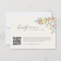 Soft Pastel Ornate Spring Garden Wedding QR Code