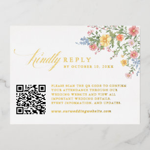 Soft Pastel Ornate Spring Garden Wedding RSVP card