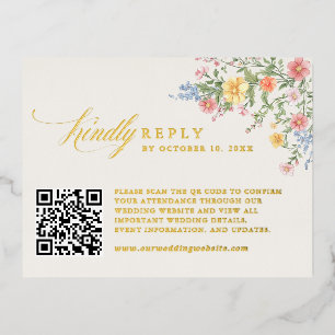 Soft Pastel Ornate Spring Garden Wedding RSVP card