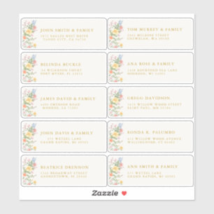 Soft Pastel Ornate Spring Gold Guest Name Address
