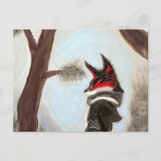 Soft Pastel Painted Original Fantasy Fox  Invitation Postcard