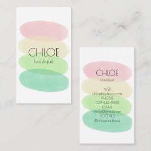 Soft Pastel Painting Abstract Shapes Watercolor Business Card