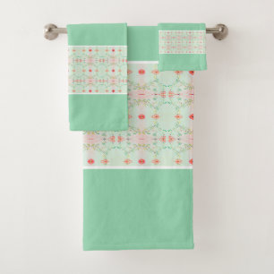 Soft Pastel Pattern Bath Towel Set