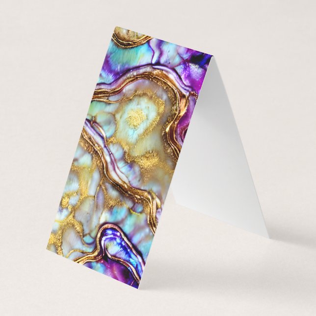 Soft Pastel Paua Shell Colour Liquid Alcohol Ink w Business Card (Front)