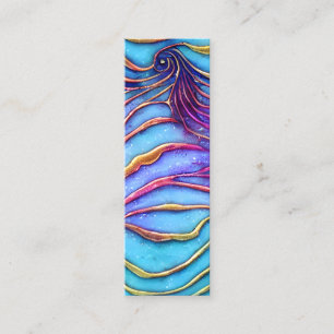 Soft Pastel Paua Shell Mermaid Scales Mini Business Card