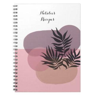 Soft Pastel Pink Abstract Tropical Notebook