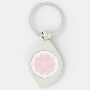 Soft Pastel Pink Graphic Flower Keychain