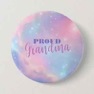 Soft Pastel Pink Lavender Starry Night Sky 3 Inch Round Button