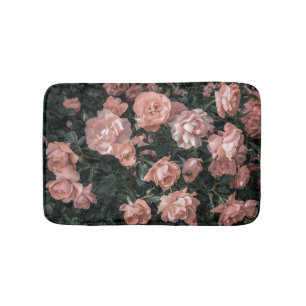 Soft Pastel Pink Rose Garden Bath Mat