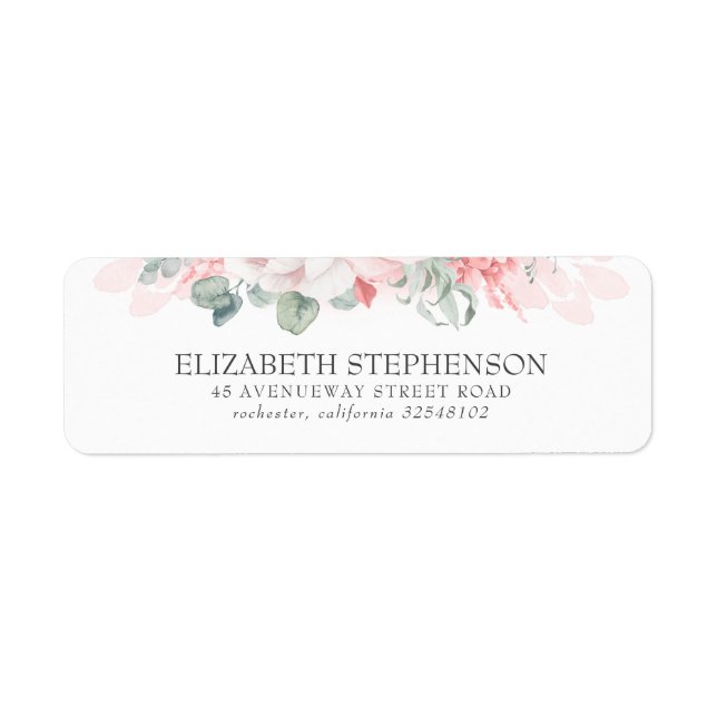 Soft Pastel Pink Watercolor Foliage Elegant (Front)