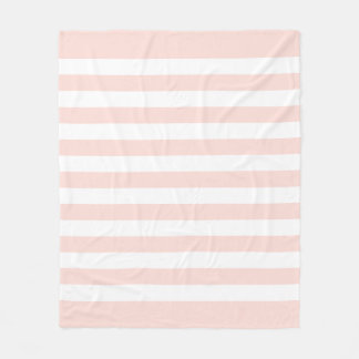 Soft Pastel Pink & White Lines Pattern Fleece Blanket
