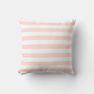 Soft Pastel Pink & White Lines Pattern Throw Pillow