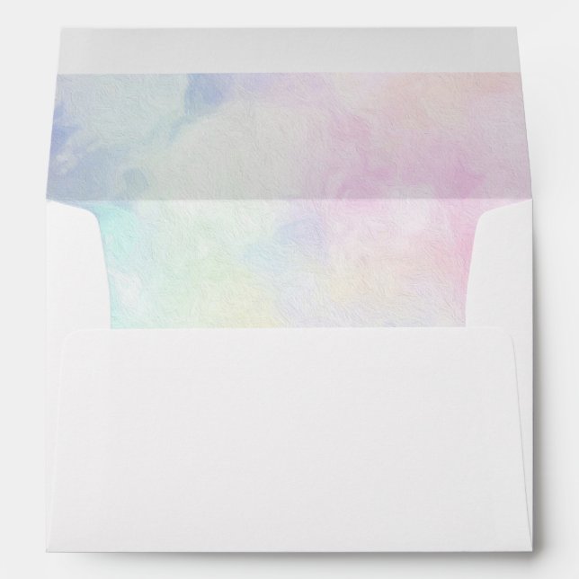Soft Pastel Pinks Blues Greens Lined Envelope (Back (Bottom))