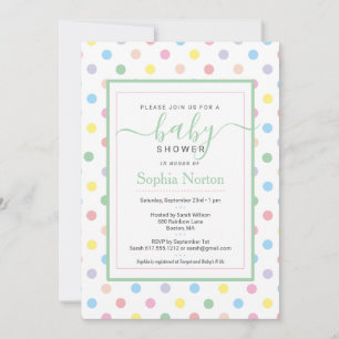 Soft Pastel Pois Baby shower Invitation