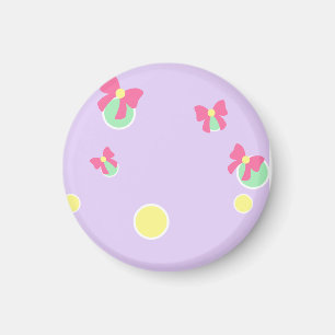 soft pastel polka dots and bows magnet