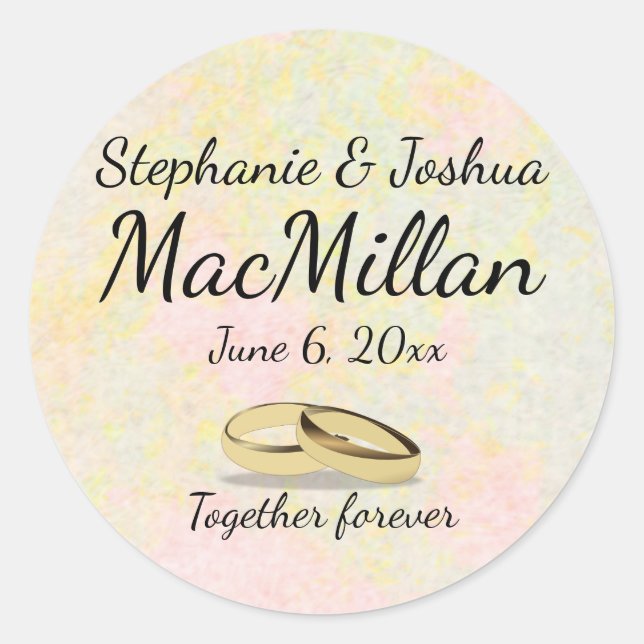 Soft Pastel Printemps Mariage Favoriser Stickers (Devant)